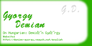 gyorgy demian business card